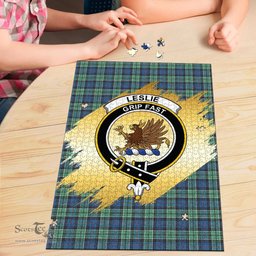 Scottish Leslie Hunting Ancient Clan Tartan Puzzle - Gold Style Scottish Plaid Tartan Plaid