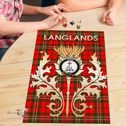 Scottish Langlands Clan Tartan Puzzle - Thistle Scotland Style Scottish Plaid Tartan Plaid