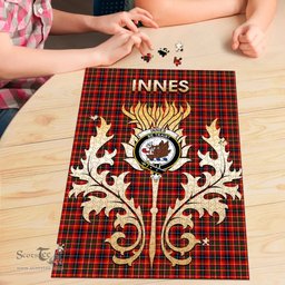 Scottish Innes Modern Clan Tartan Puzzle - Thistle Scotland Style Scottish Plaid Tartan Plaid