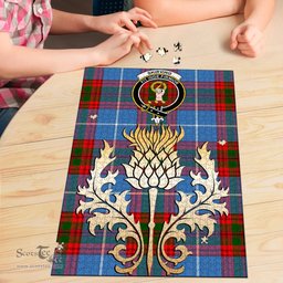Scottish Skirving Clan Tartan Puzzle - Thistle Gold Style Scottish Plaid Tartan Plaid