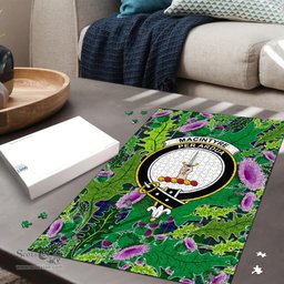 Scottish MacIntyre Hunting Modern Clan Tartan Puzzle - Thistle Pattern Style Scottish Plaid Tartan Plaid