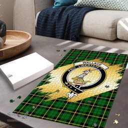 Scottish Wallace Hunting Green Clan Tartan Puzzle - Gold Style Scottish Plaid Tartan Plaid
