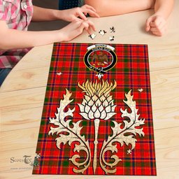 Scottish Munro Modern Clan Tartan Puzzle - Thistle Gold Style Scottish Plaid Tartan Plaid