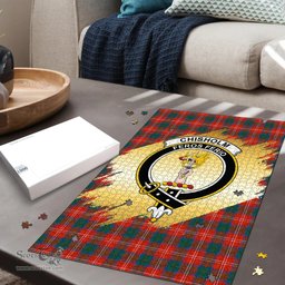 Scottish Chisholm Ancient Clan Tartan Puzzle - Gold Style Scottish Plaid Tartan Plaid