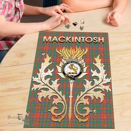 Scottish MacKintosh Ancient Clan Tartan Puzzle - Thistle Scotland Style Scottish Plaid Tartan Plaid