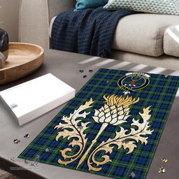 Scottish Forbes Ancient Clan Tartan Puzzle - Thistle Gold Style Scottish Plaid Tartan Plaid