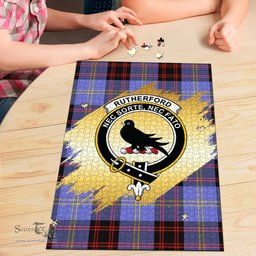Scottish Rutherford Clan Tartan Puzzle - Gold Style Scottish Plaid Tartan Plaid