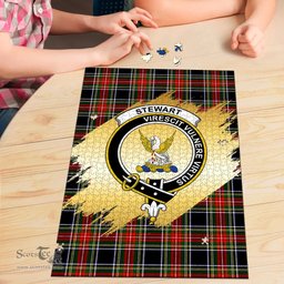 Scottish Stewart Black Clan Tartan Puzzle - Gold Style Scottish Plaid Tartan Plaid