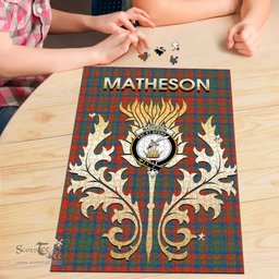 Scottish Matheson Ancient Clan Tartan Puzzle - Thistle Scotland Style Scottish Plaid Tartan Plaid