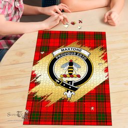 Scottish Maxtone Clan Tartan Puzzle - Gold Style Scottish Plaid Tartan Plaid