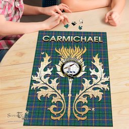 Scottish Carmichael Ancient Clan Tartan Puzzle - Thistle Scotland Style Scottish Plaid Tartan Plaid
