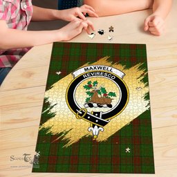 Scottish Maxwell Hunting Clan Tartan Puzzle - Gold Style Scottish Plaid Tartan Plaid