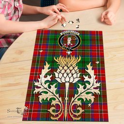Scottish MacCulloch Clan Tartan Puzzle - Thistle Gold Style Scottish Plaid Tartan Plaid