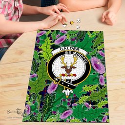 Scottish Calder Modern Clan Tartan Puzzle - Thistle Pattern Style Scottish Plaid Tartan Plaid