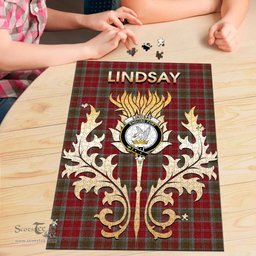 Scottish Lindsay Weathered Clan Tartan Puzzle - Thistle Scotland Style Scottish Plaid Tartan Plaid