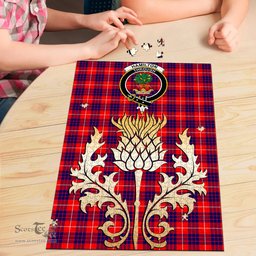Scottish Hamilton Modern Clan Tartan Puzzle - Thistle Gold Style Scottish Plaid Tartan Plaid