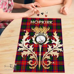 Scottish Hopkirk Clan Tartan Puzzle - Thistle Scotland Style Scottish Plaid Tartan Plaid