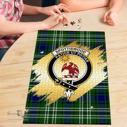 Scottish Spottiswood Clan Tartan Puzzle - Gold Style Scottish Plaid Tartan Plaid