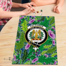 Scottish Falconer Clan Tartan Puzzle - Thistle Pattern Style Scottish Plaid Tartan Plaid