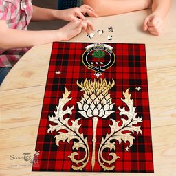 Scottish Hogg Clan Tartan Puzzle - Thistle Gold Style Scottish Plaid Tartan Plaid