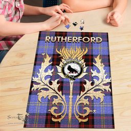 Scottish Rutherford Clan Tartan Puzzle - Thistle Scotland Style Scottish Plaid Tartan Plaid