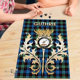 Scottish Guthrie Ancient Clan Tartan Puzzle - Thistle Scotland Style Scottish Plaid Tartan Plaid