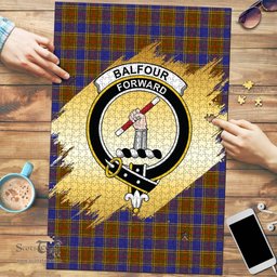 Scottish Balfour Modern Clan Tartan Puzzle - Gold Style Scottish Plaid Tartan Plaid
