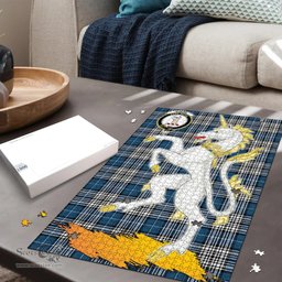Scottish Napier Modern Clan Tartan Puzzle - Unicorn Style Scottish Plaid Tartan Plaid