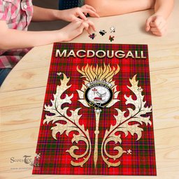 Scottish MacDougall Modern Clan Tartan Puzzle - Thistle Scotland Style Scottish Plaid Tartan Plaid