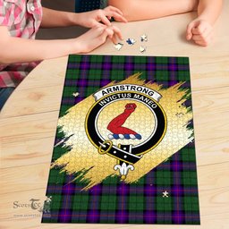 Scottish Armstrong Modern Clan Tartan Puzzle - Gold Style Scottish Plaid Tartan Plaid