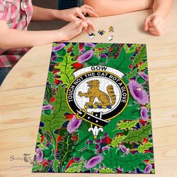 Scottish Gow of McGouan Clan Tartan Puzzle - Thistle Pattern Style Scottish Plaid Tartan Plaid