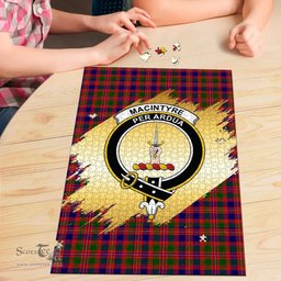 Scottish MacIntyre Modern Clan Tartan Puzzle - Gold Style Scottish Plaid Tartan Plaid