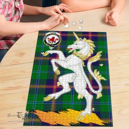 Scottish Young Modern Clan Tartan Puzzle - Unicorn Style Scottish Plaid Tartan Plaid