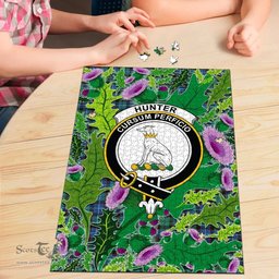 Scottish Hunter Ancient Clan Tartan Puzzle - Thistle Pattern Style Scottish Plaid Tartan Plaid