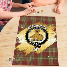 Scottish MacGillivray Hunting Ancient Clan Tartan Puzzle - Gold Style Scottish Plaid Tartan Plaid