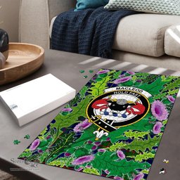 Scottish MacLeod of Harris Modern Clan Tartan Puzzle - Thistle Pattern Style Scottish Plaid Tartan Plaid