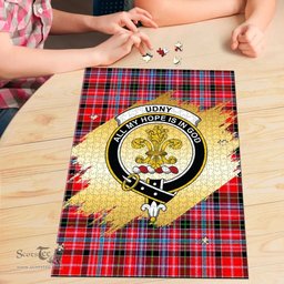 Scottish Udny Clan Tartan Puzzle - Gold Style Scottish Plaid Tartan Plaid
