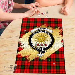 Scottish Kerr Modern Clan Tartan Puzzle - Gold Style Scottish Plaid Tartan Plaid