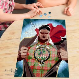 Scottish Burnett Ancient Clan Tartan Puzzle - Supper Hero Style Scottish Plaid Tartan Plaid