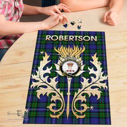 Scottish Robertson Hunting Modern Clan Tartan Puzzle - Thistle Scotland Style Scottish Plaid Tartan Plaid