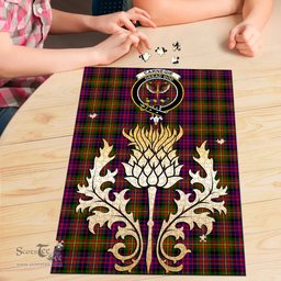 Scottish Carnegie Modern Clan Tartan Puzzle - Thistle Gold Style Scottish Plaid Tartan Plaid