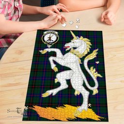 Scottish Davidson Modern Clan Tartan Puzzle - Unicorn Style Scottish Plaid Tartan Plaid
