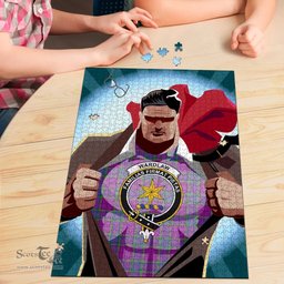 Scottish Wardlaw Modern Clan Tartan Puzzle - Supper Hero Style Scottish Plaid Tartan Plaid