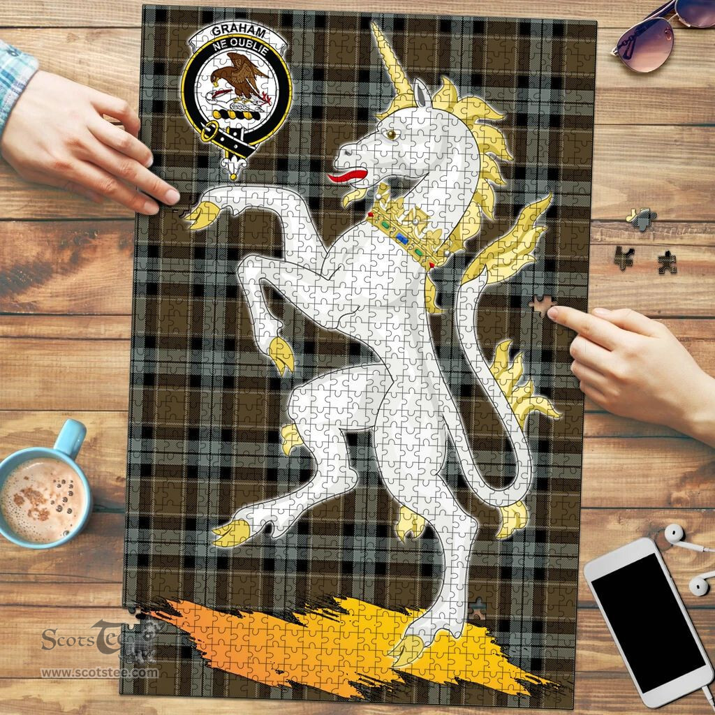 Scottish Graham of Menteith Weathered Clan Tartan Puzzle - Unicorn Style Scottish Plaid Tartan Plaid