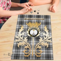 Scottish Glendinning Clan Tartan Puzzle - Thistle Scotland Style Scottish Plaid Tartan Plaid