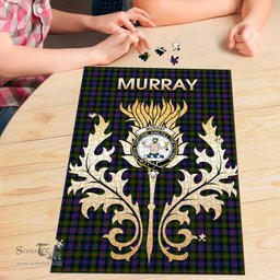 Scottish Murray of Atholl Modern Clan Tartan Puzzle - Thistle Scotland Style Scottish Plaid Tartan Plaid