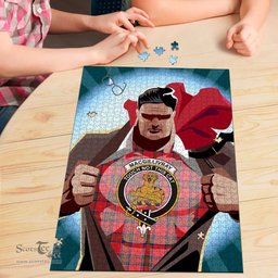 Scottish MacGillivray Modern Clan Tartan Puzzle - Supper Hero Style Scottish Plaid Tartan Plaid