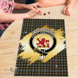 Scottish Farquharson Weathered Clan Tartan Puzzle - Gold Style Scottish Plaid Tartan Plaid
