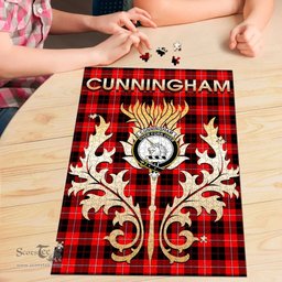 Scottish Cunningham Modern Clan Tartan Puzzle - Thistle Scotland Style Scottish Plaid Tartan Plaid