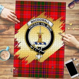 Scottish MacDowall Clan Tartan Puzzle - Gold Style Scottish Plaid Tartan Plaid